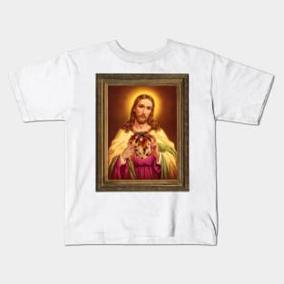 The Hot Cross (chocolate chip) Heart of Jesus Kids T-Shirt